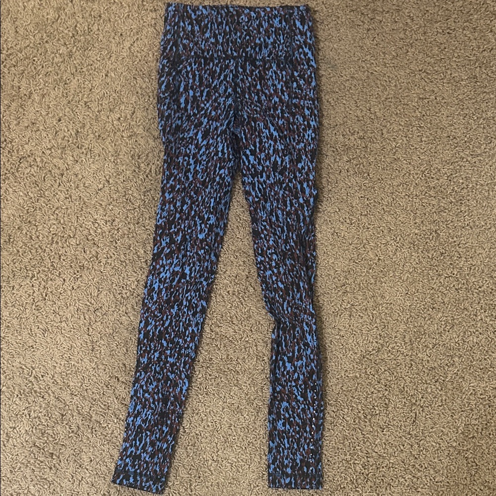 Lululemon Athletica Blue and Brown Patterned Leggings